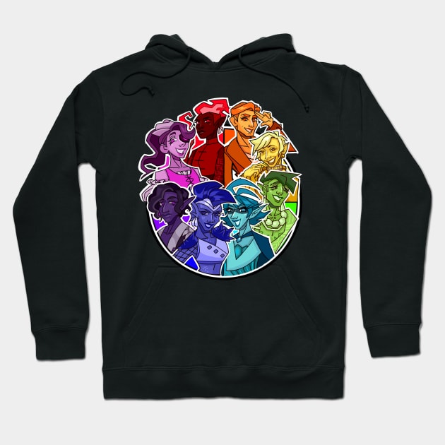 D20 Color Wheel Hoodie by Elisenel